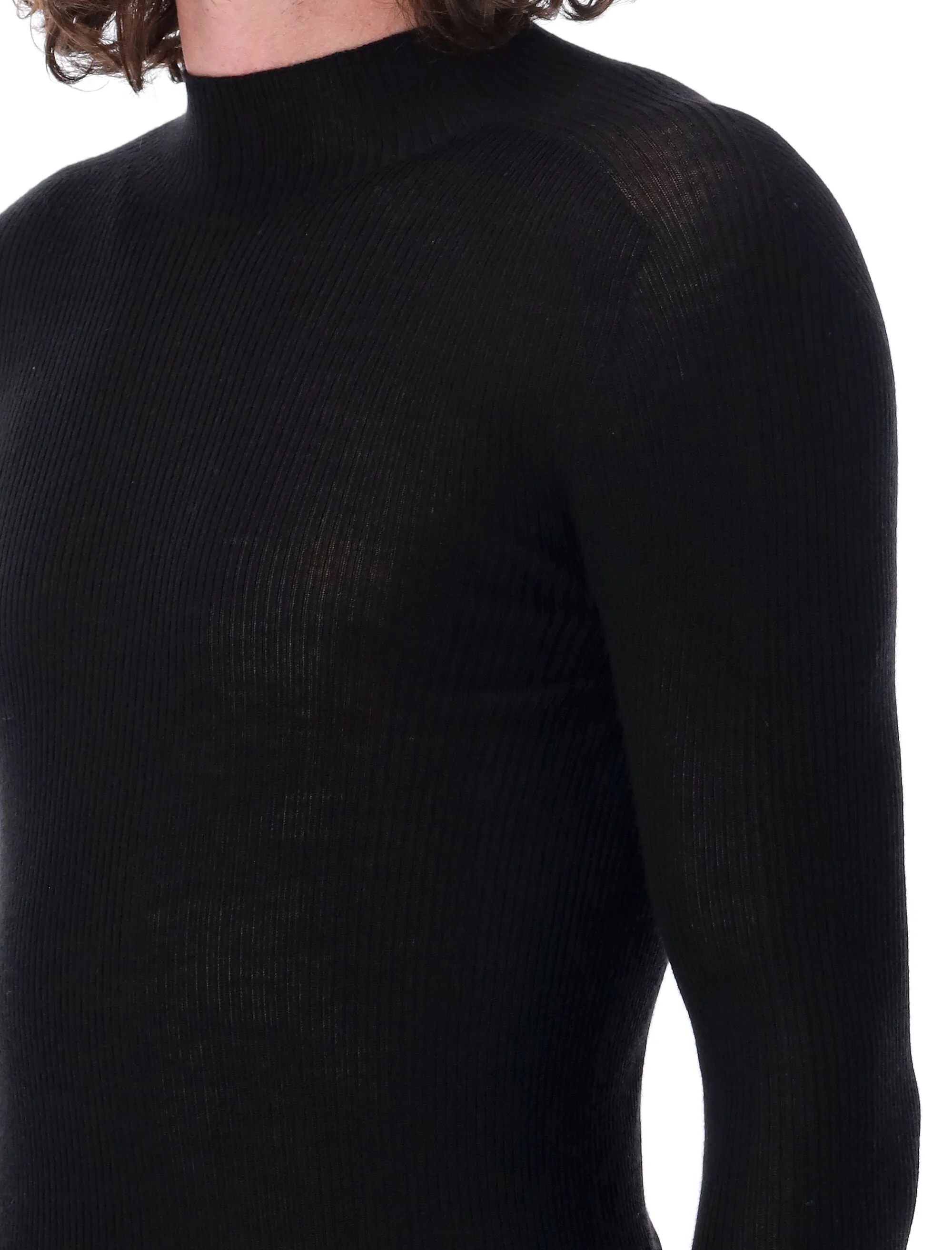 RIBBED MOCK NECKLINE SWEATER