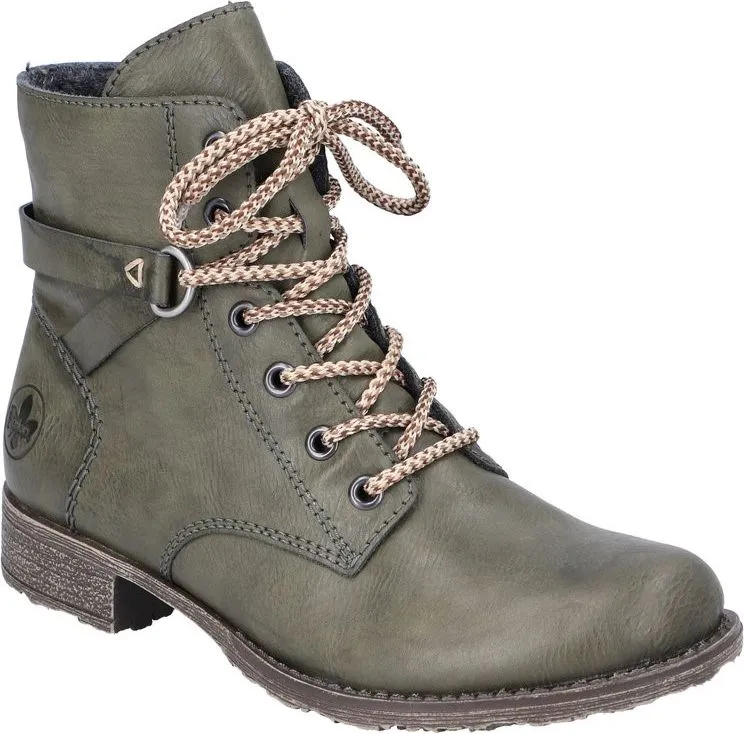 Rieker Forest Green Lace Up Boot