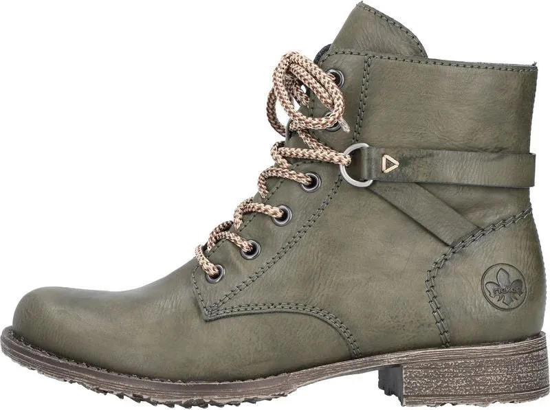 Rieker Forest Green Lace Up Boot