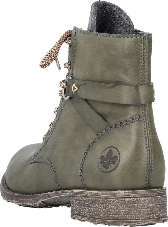 Rieker Forest Green Lace Up Boot