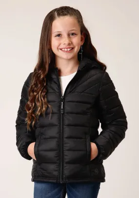 Roper Girls Crushable Polyfill Black 100% Nylon Softshell Jacket