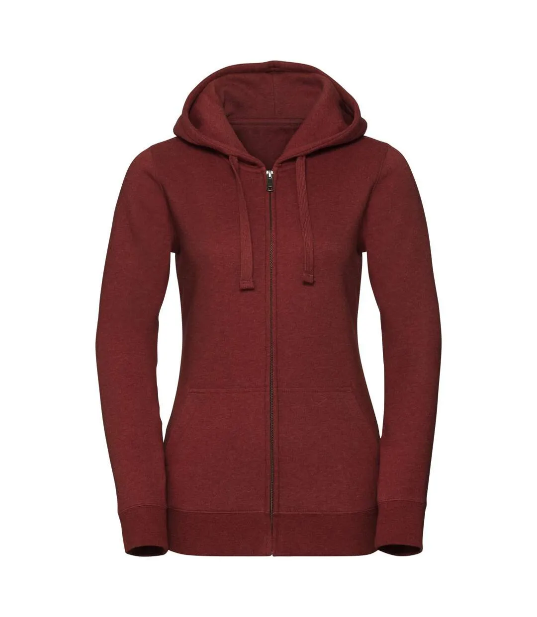 Russell Womens/Ladies Authentic Zipped Hoodie (Burgundy Melange) - UTBC4620