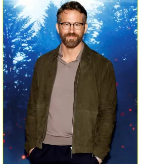 Ryan Reynolds The Adam Project Green Suede Leather Jacket