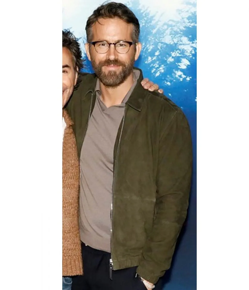 Ryan Reynolds The Adam Project Green Suede Leather Jacket