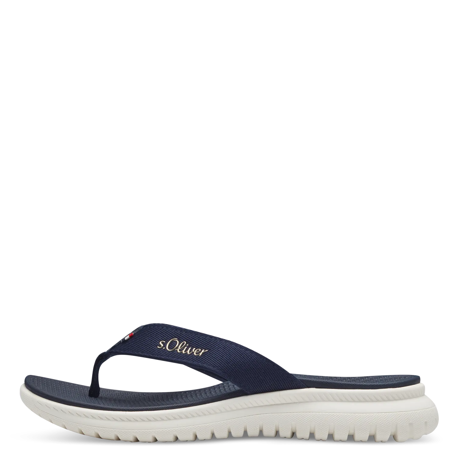 S Oliver Wedge Flip Flop Navy