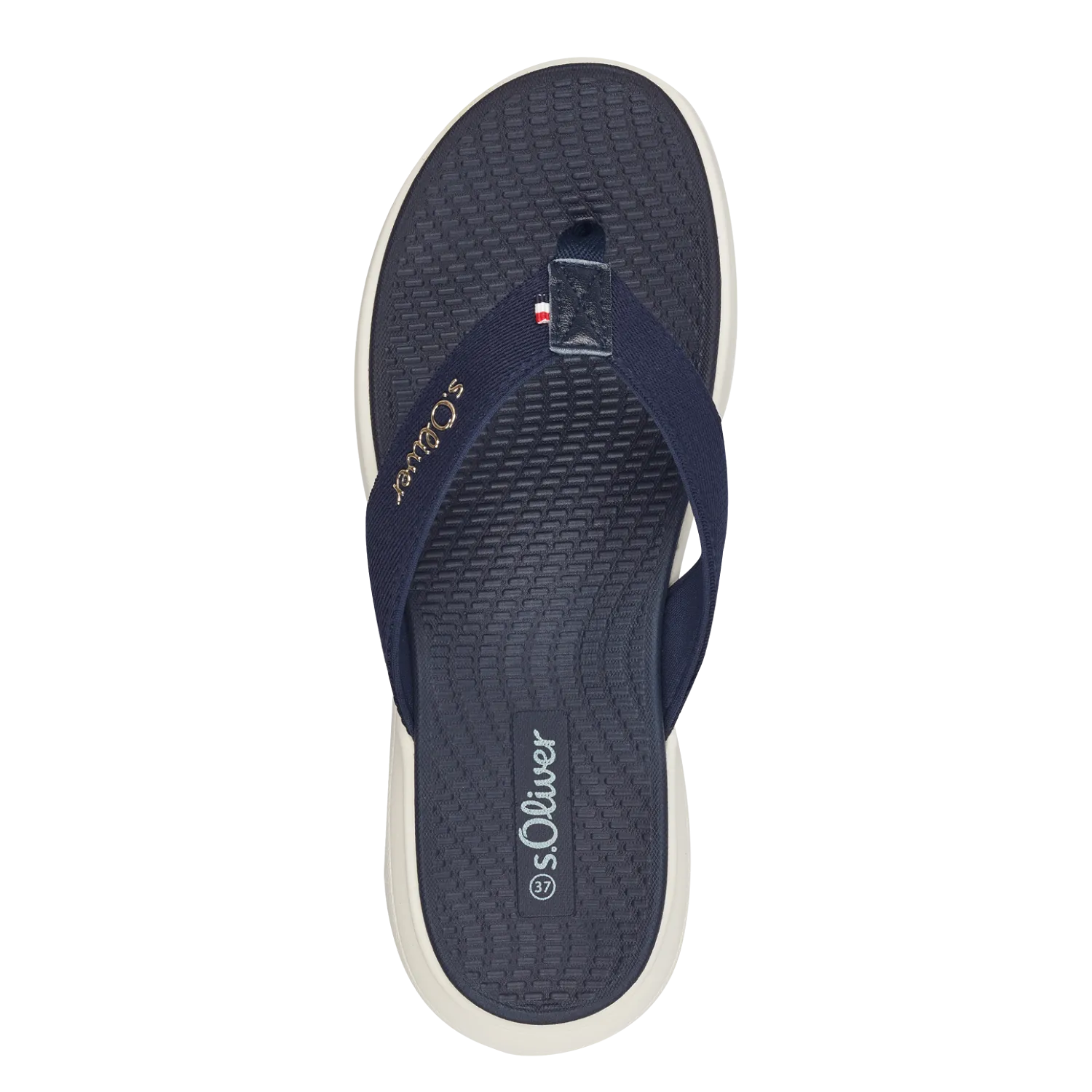 S Oliver Wedge Flip Flop Navy