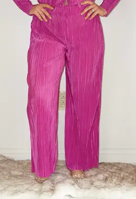 Sadie Satin Elastic Waist Wide-Leg Pants