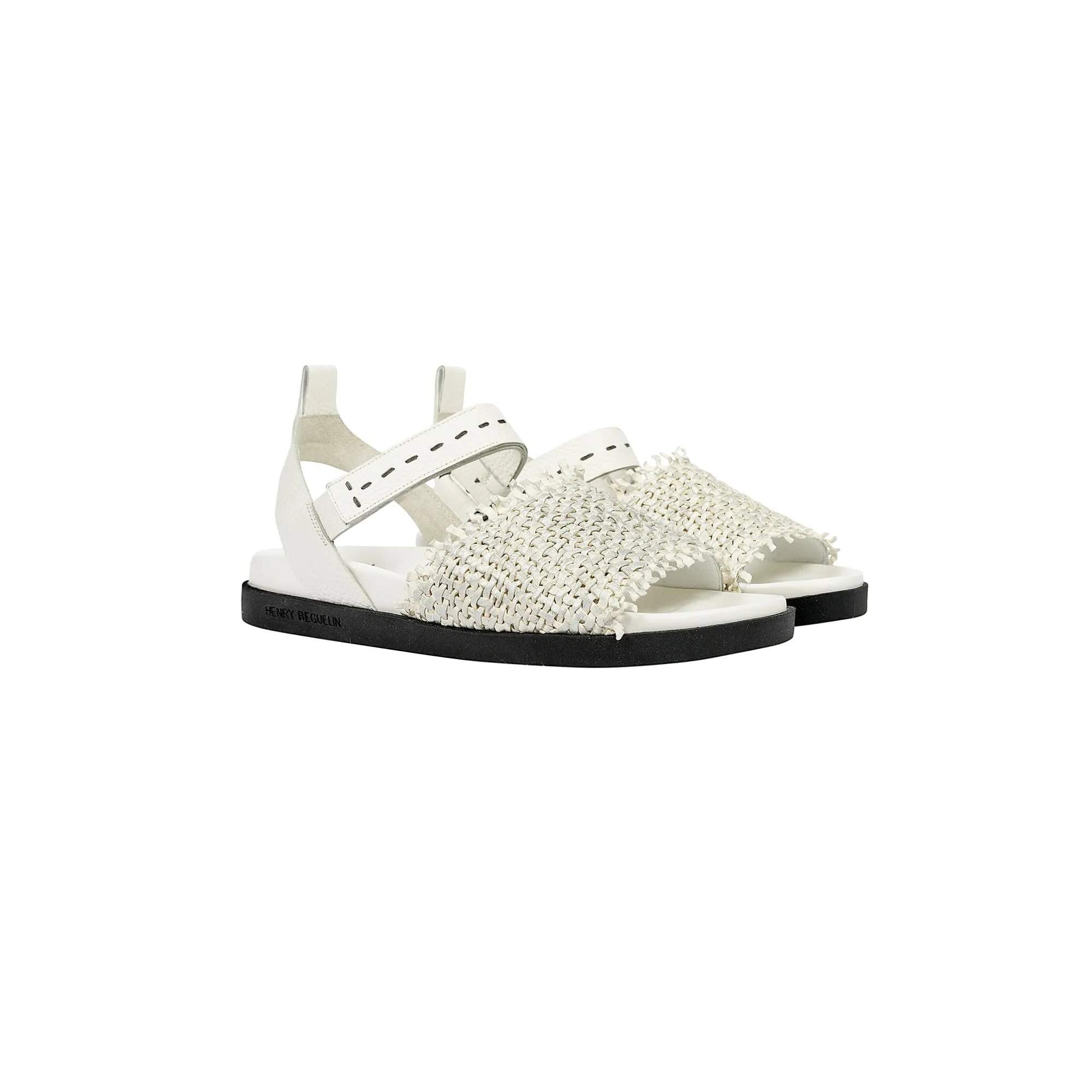 Sandal Intreccio Madreperla Chalk White