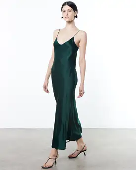 Silk Bias Dress - Malachite