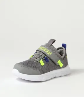 SKECHERS Comfy Flex Tot Charcoal Lime Sneakers