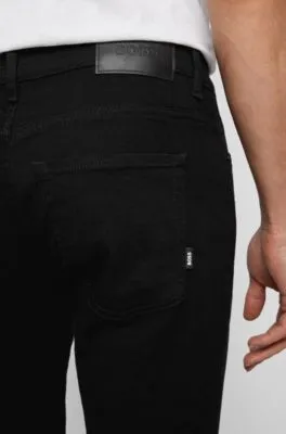 Slim-fit jeans in black super-soft Italian denim