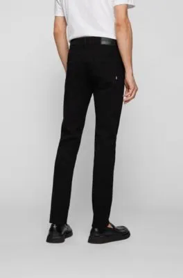 Slim-fit jeans in black super-soft Italian denim