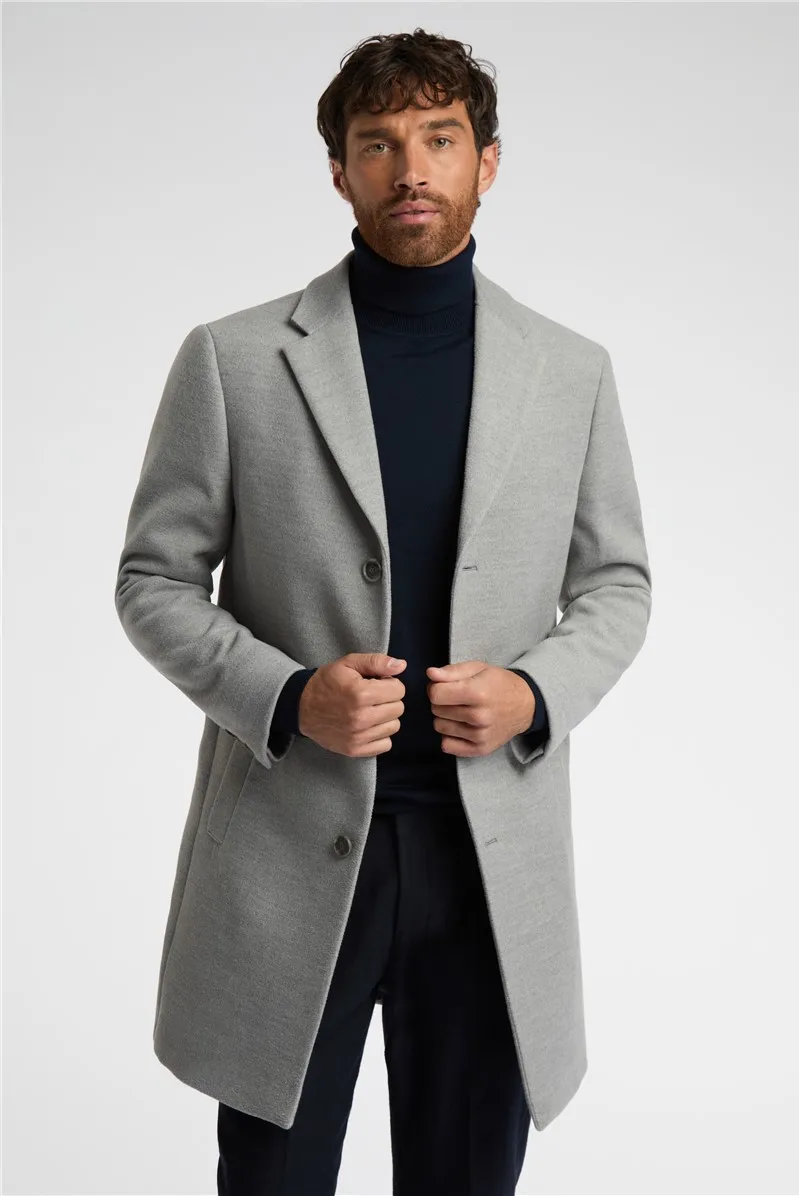 Slim Fit Light Grey Coat