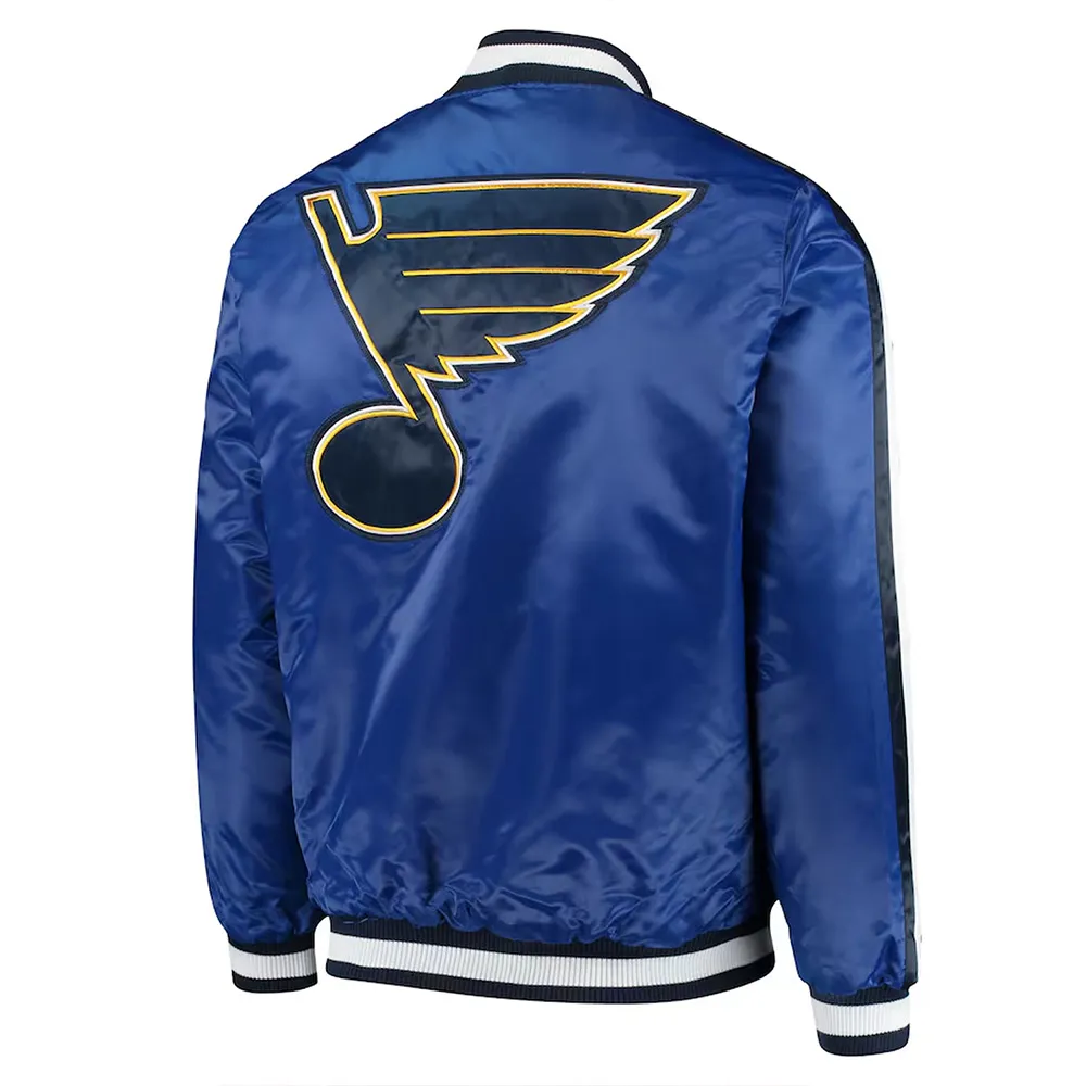 St. Louis Blues O-Line Blue Varsity Satin Jacket