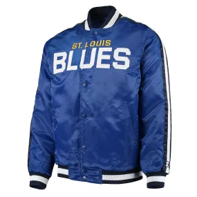 St. Louis Blues O-Line Blue Varsity Satin Jacket