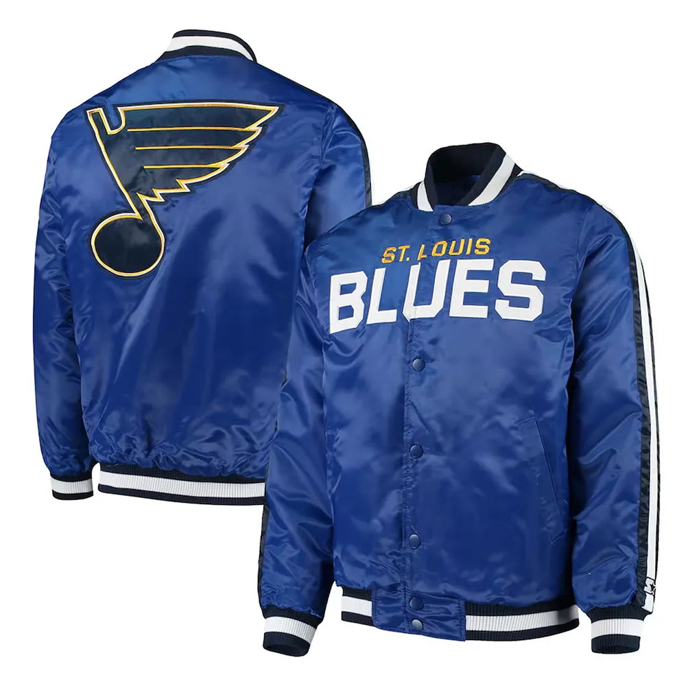 St. Louis Blues O-Line Blue Varsity Satin Jacket