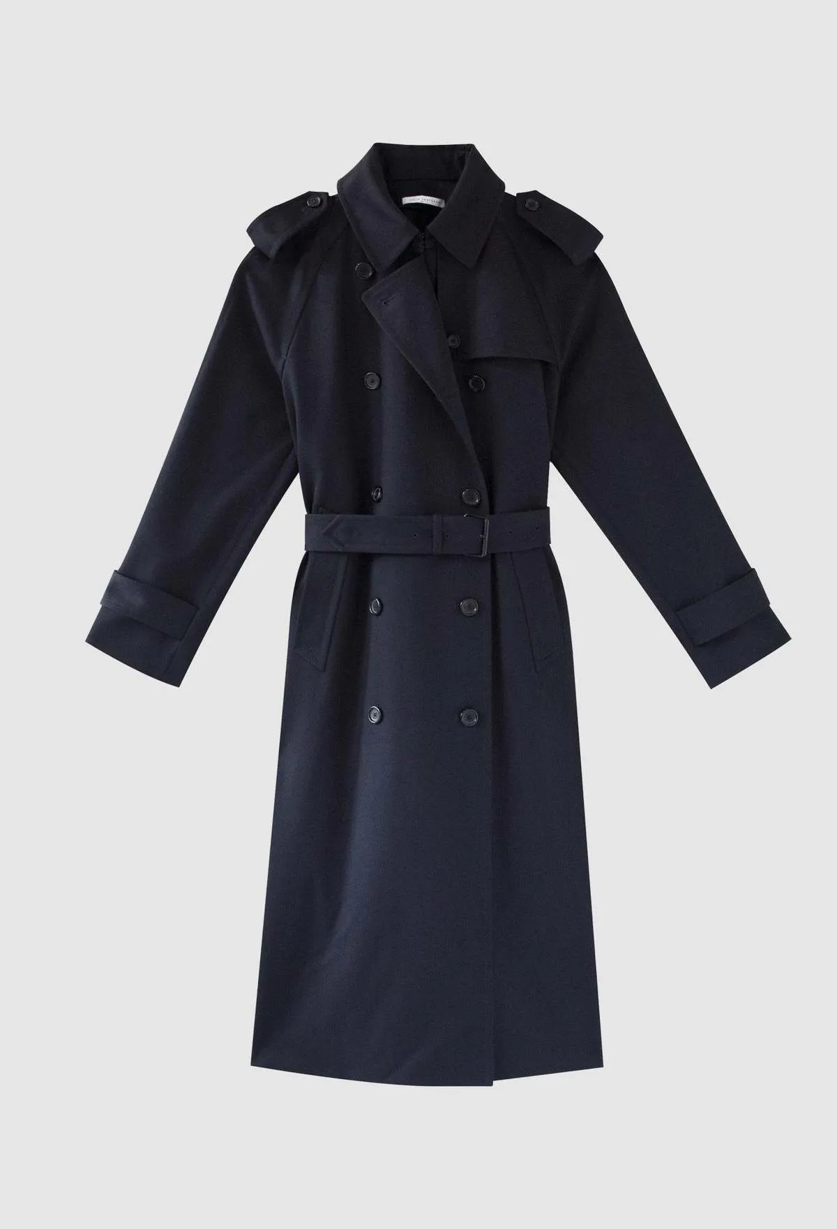 STELLA Wool Trench Coat - Navy