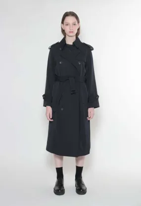 STELLA Wool Trench Coat - Navy