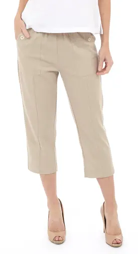 Straight Leg Capri with Elastic Waist Style VL-CAP