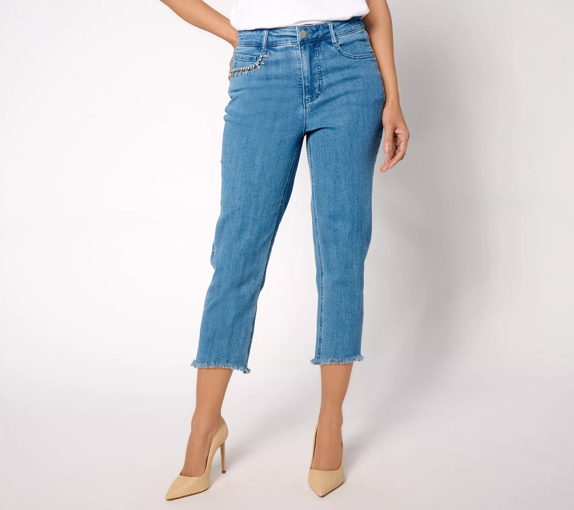 Studio Park x Vanessa Herring Regular Embellished Hem Jeans