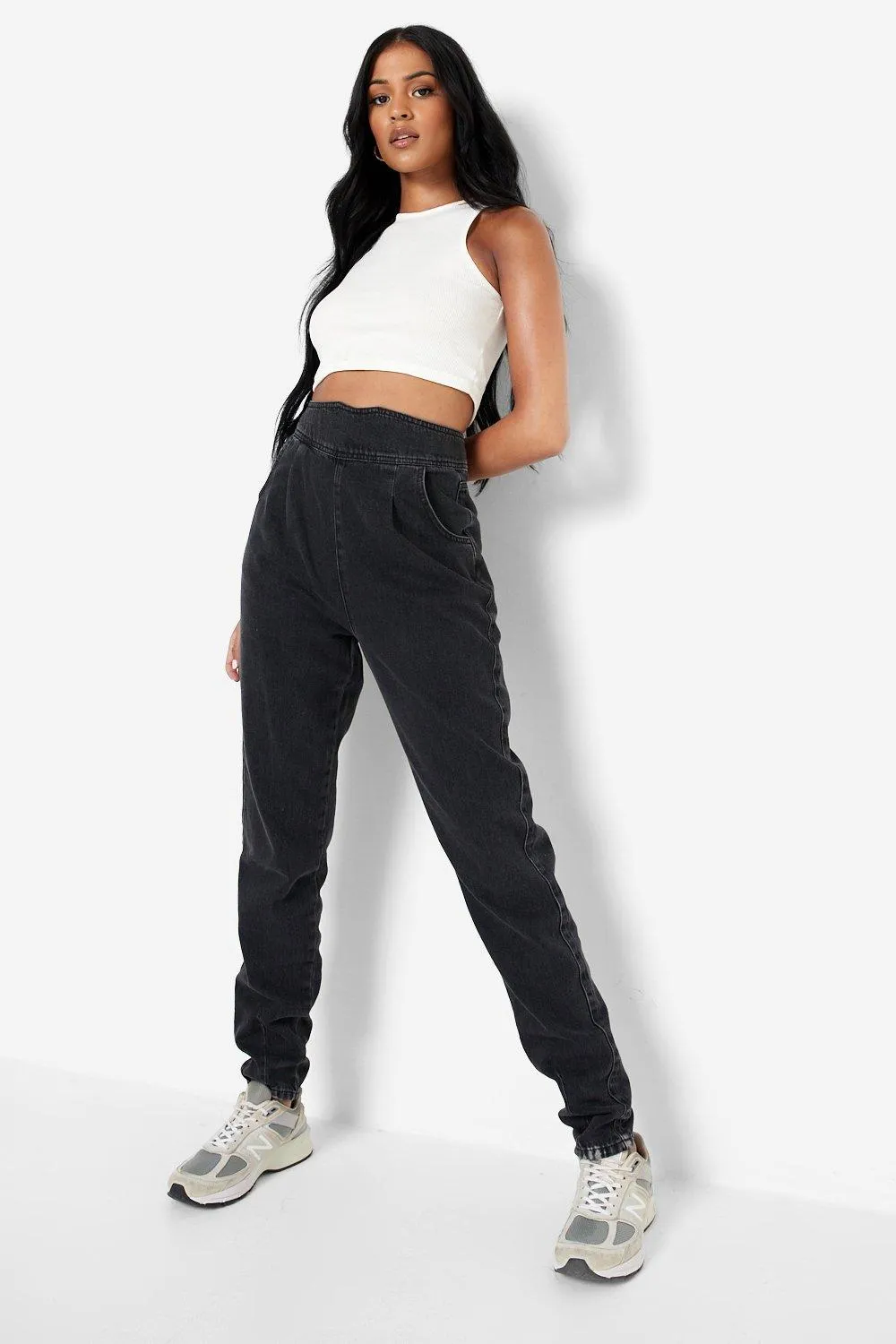 Tall Super High Waist Corset Mom Jeans