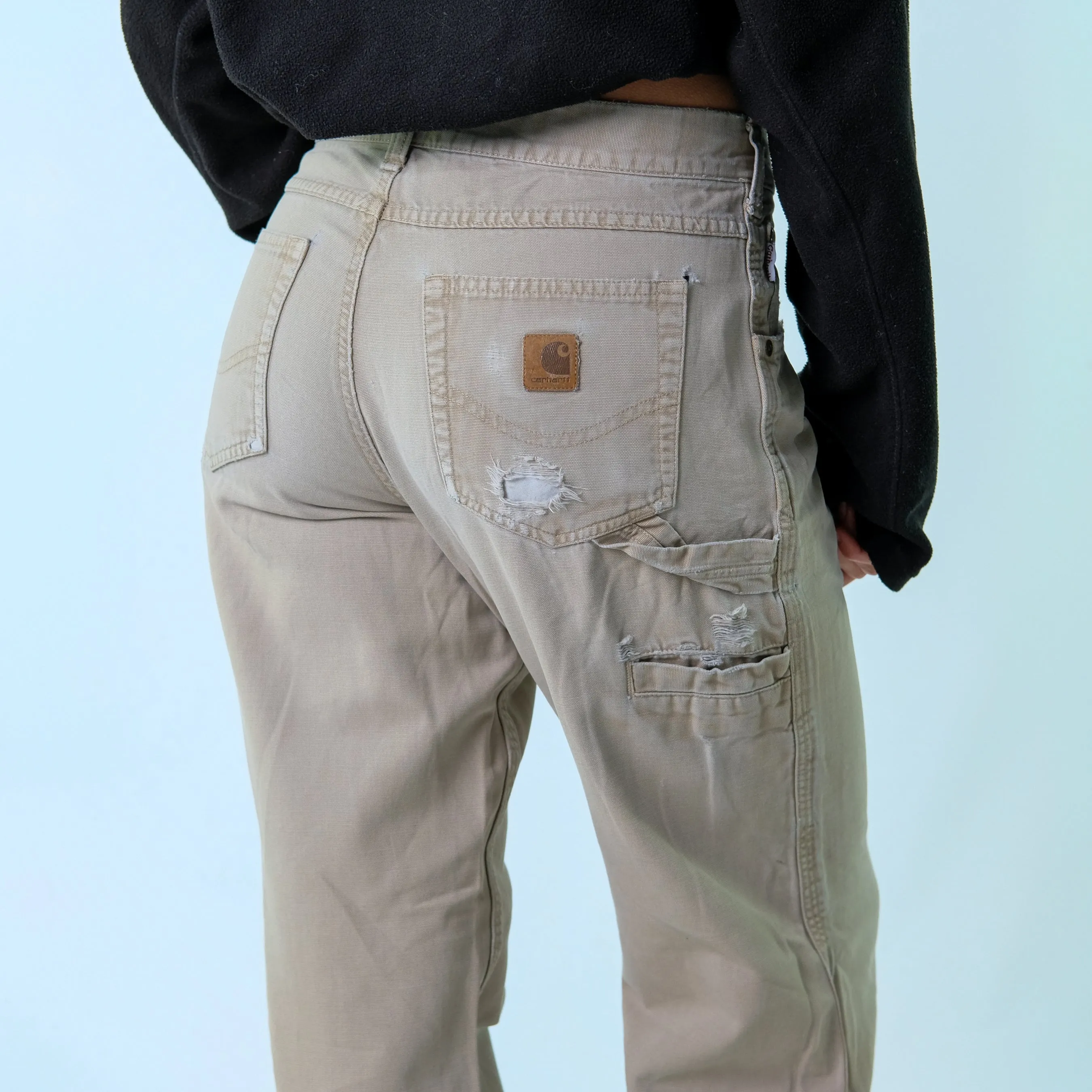 Tan y2ks Carhartt Canvas Carpenter Baggy Jeans Pants (30x32)