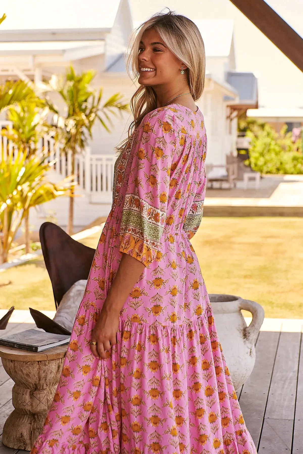 Tessa Maxi Dress Blushing Meadow Print