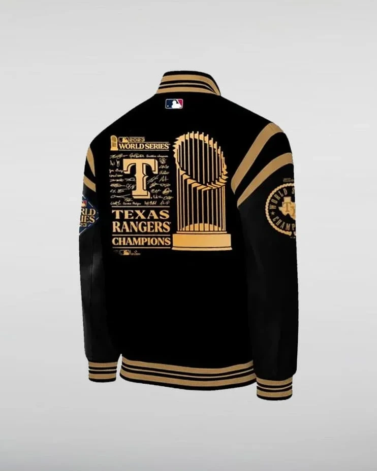 Texas Rangers Champions Black Varsity Jacket - William Jacket