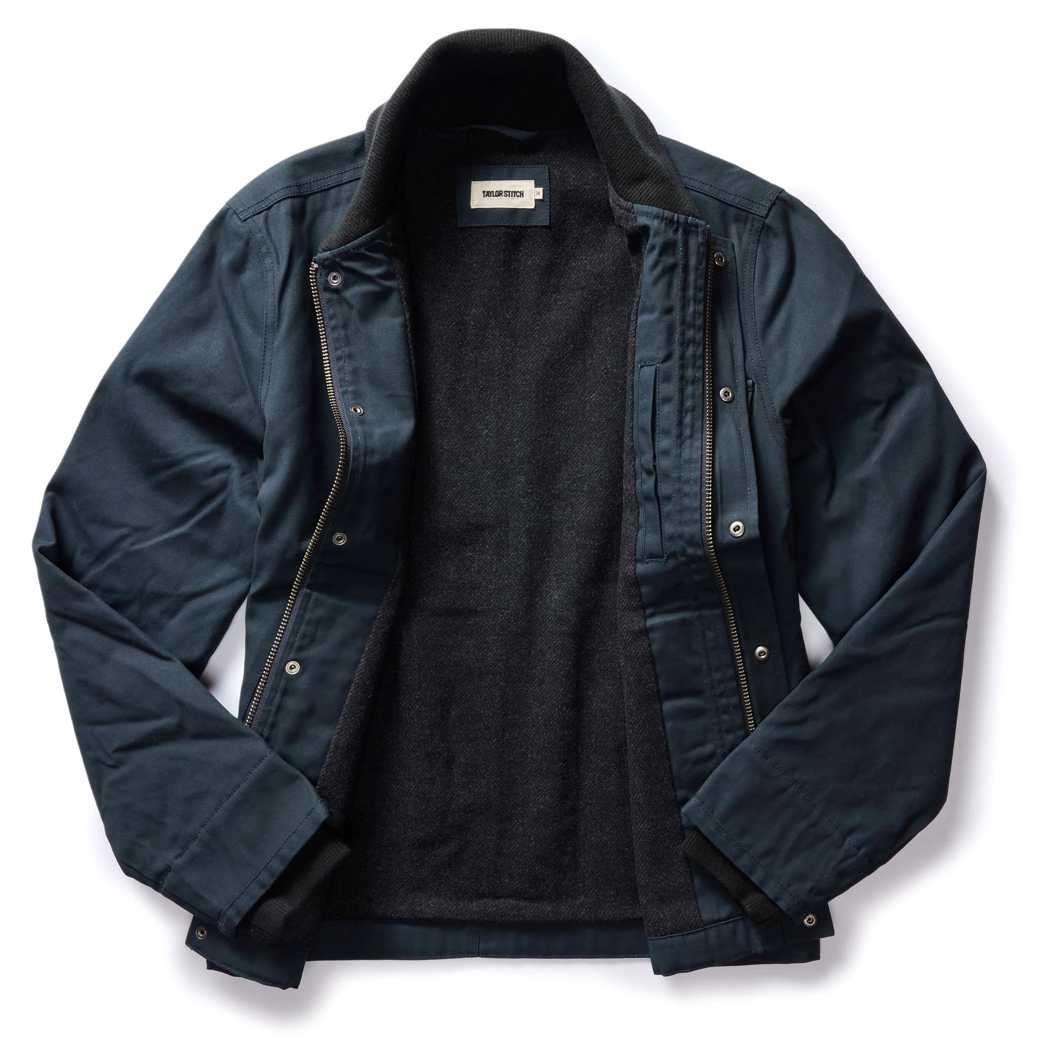 The Deck Jacket in Dark Navy Dry Wax