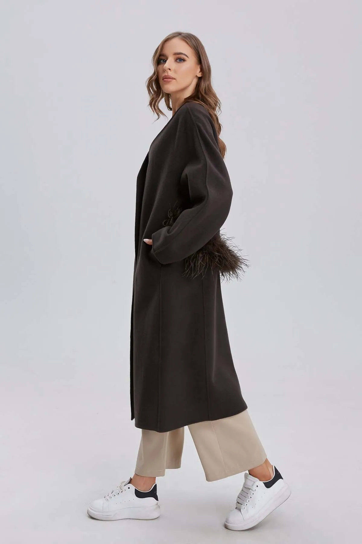 The Feather Folly Coat - Olive