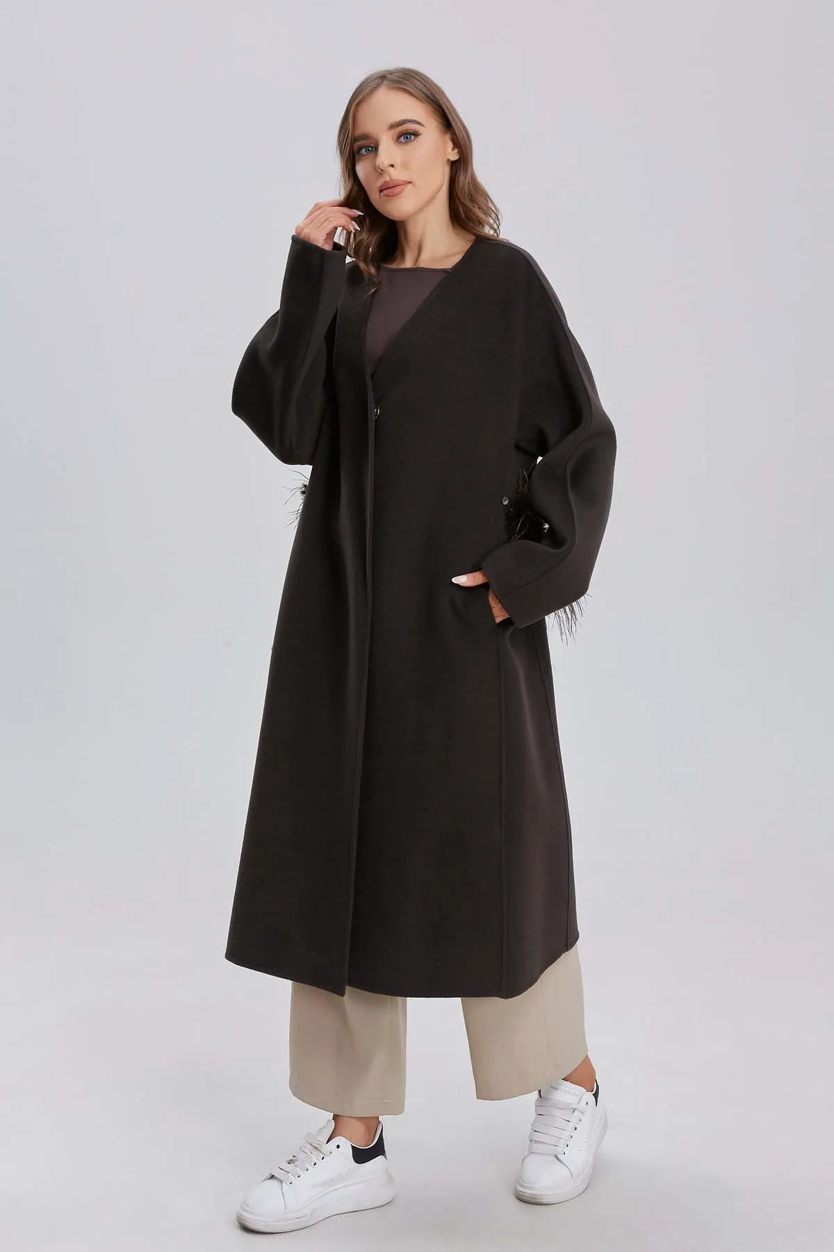 The Feather Folly Coat - Olive