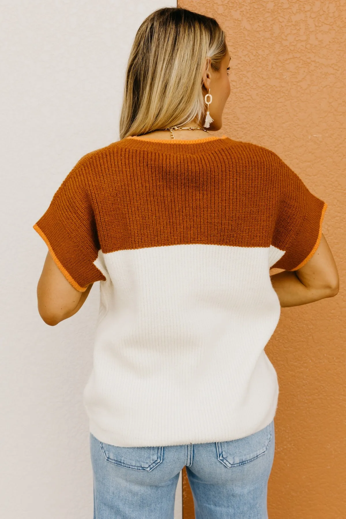 The Mimi ColorBlock V Neck Sweater