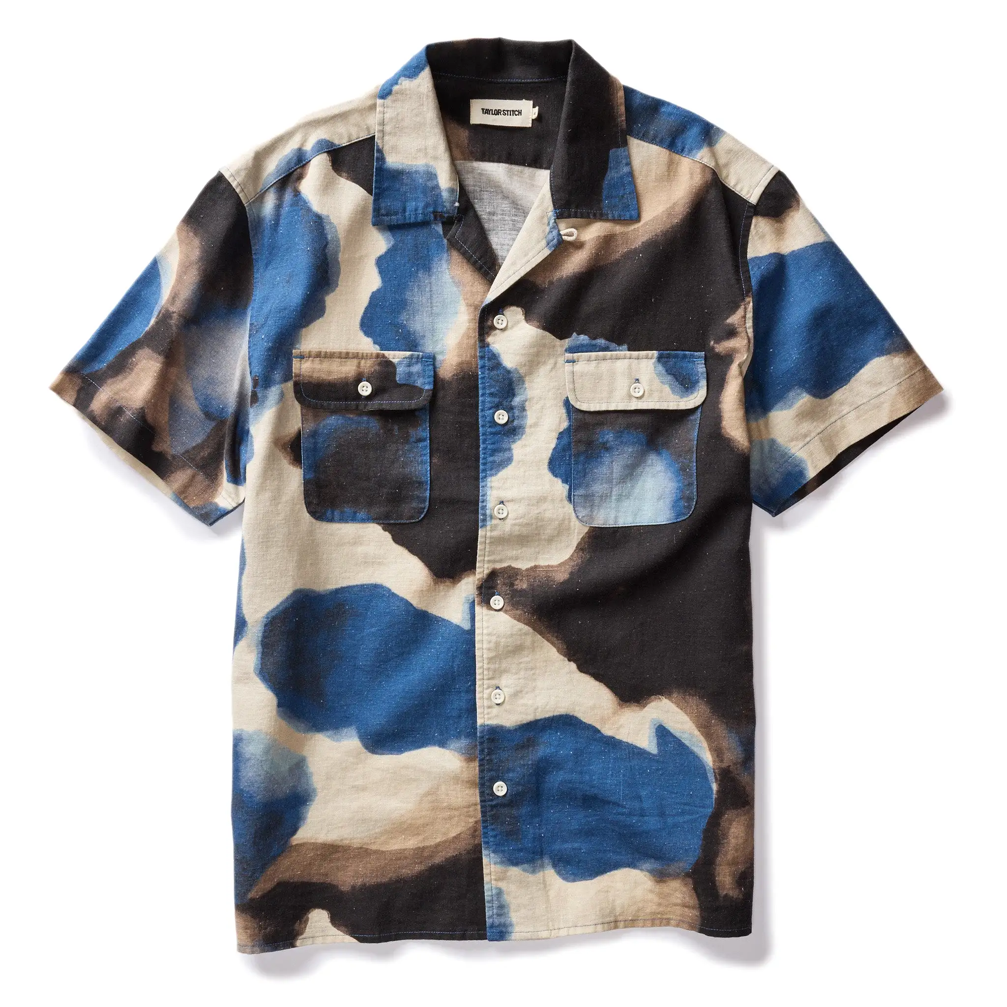 The Short Sleeve Carter in Dark Navy Abstract