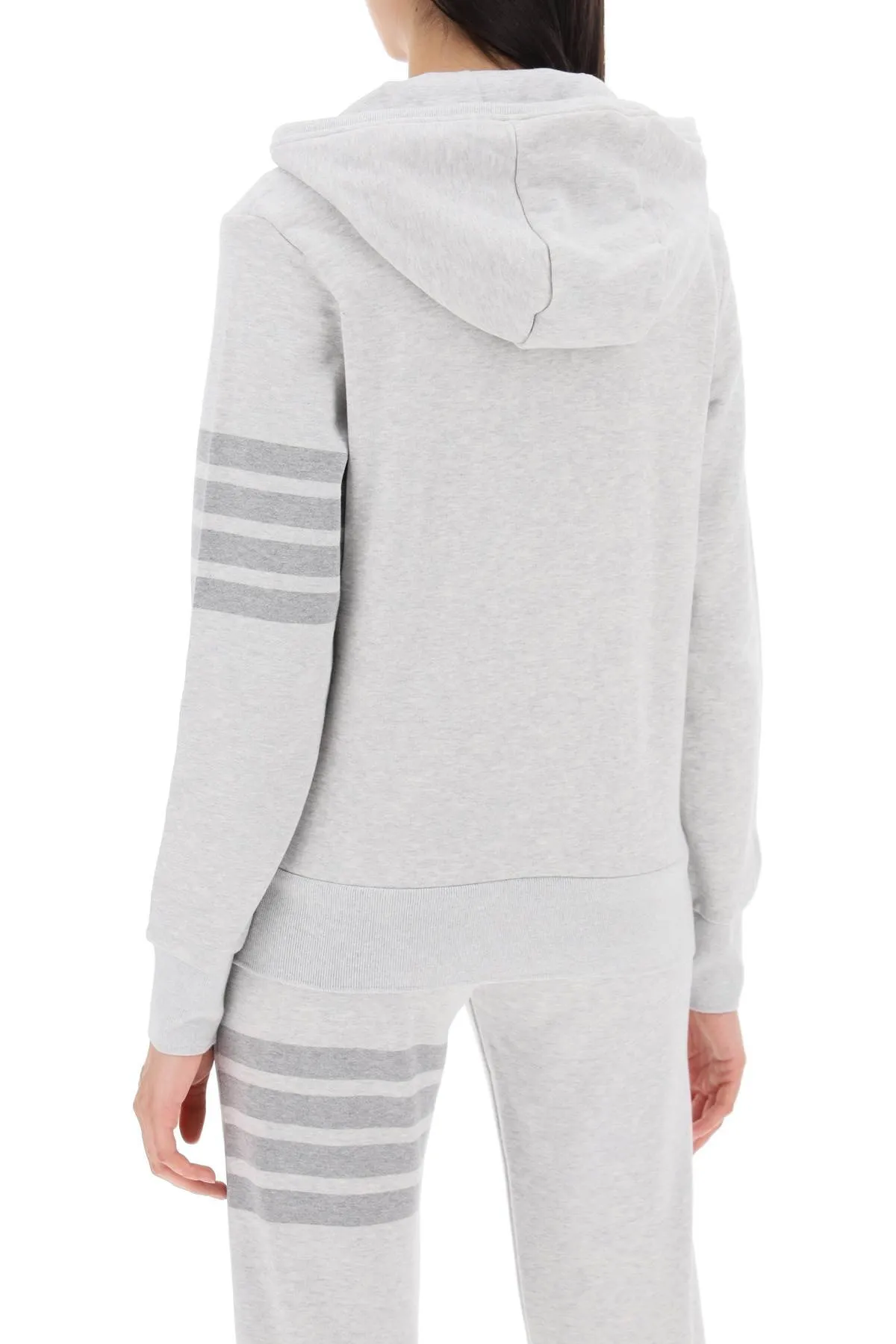 Thom Browne    Thom Browne 4 Bar Hoodie With Zipper And