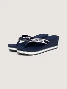 TOMMY HILFIGER High Wedge Flip Flop Navy