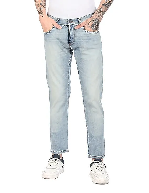 Tommy Hilfiger Men Light Blue Mid Rise Scanton Slim Fit Jeans