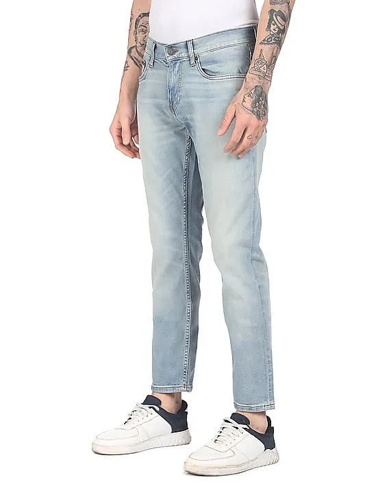 Tommy Hilfiger Men Light Blue Mid Rise Scanton Slim Fit Jeans