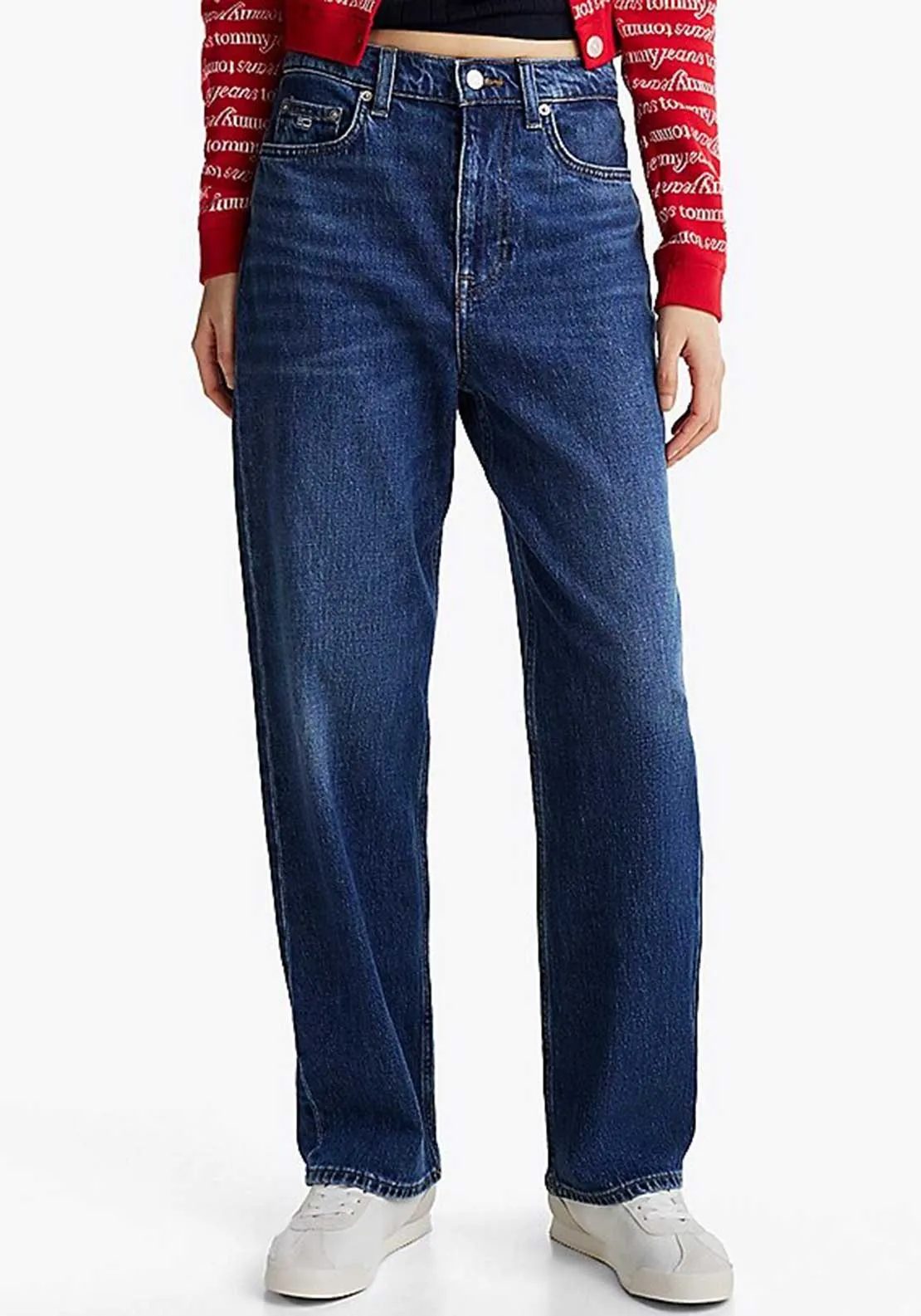 Tommy Jeans Layla Slim Straight Leg Jeans, Blue