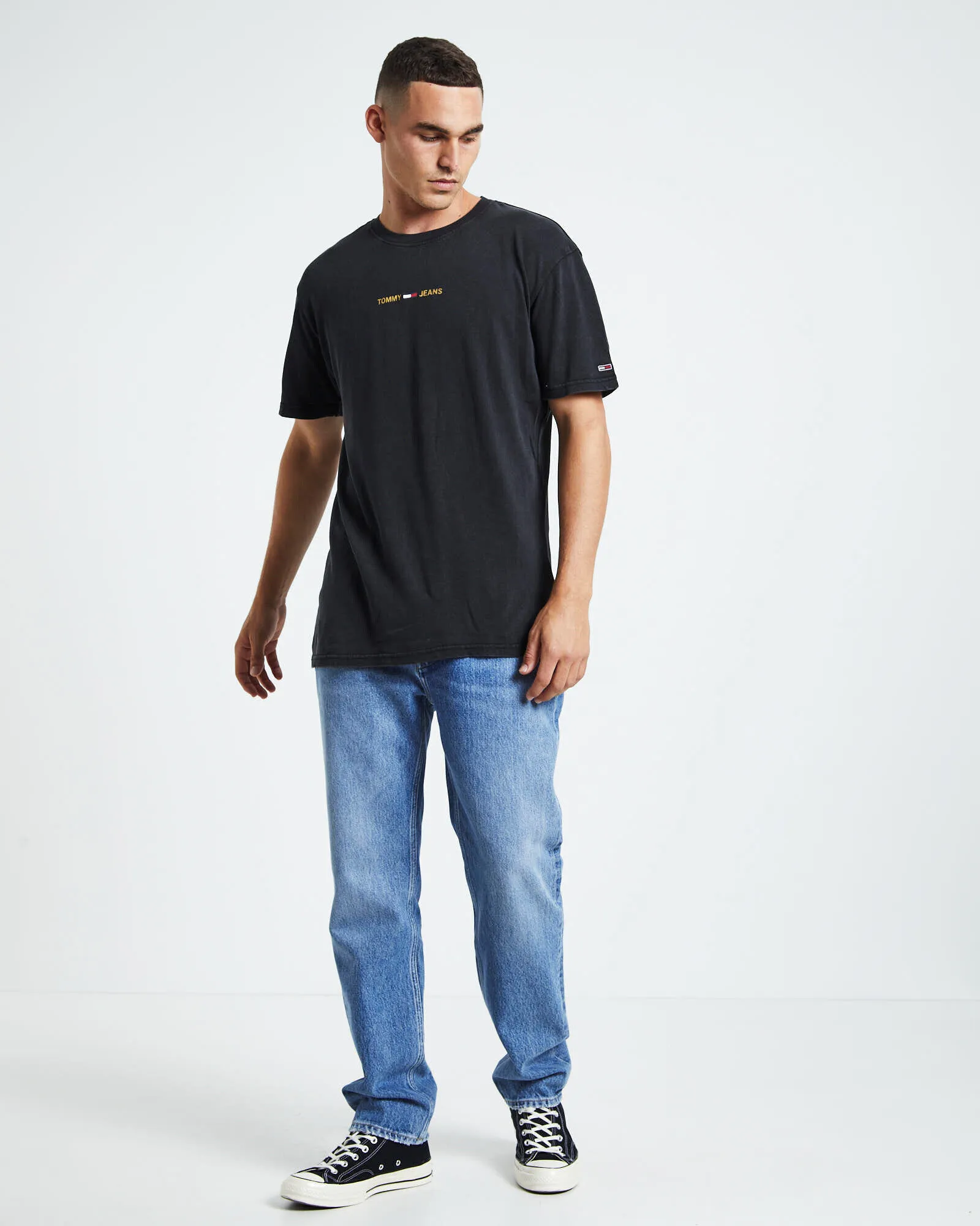 Tommy Jeans TJM Metallic Linear Logo T-Shirt Black