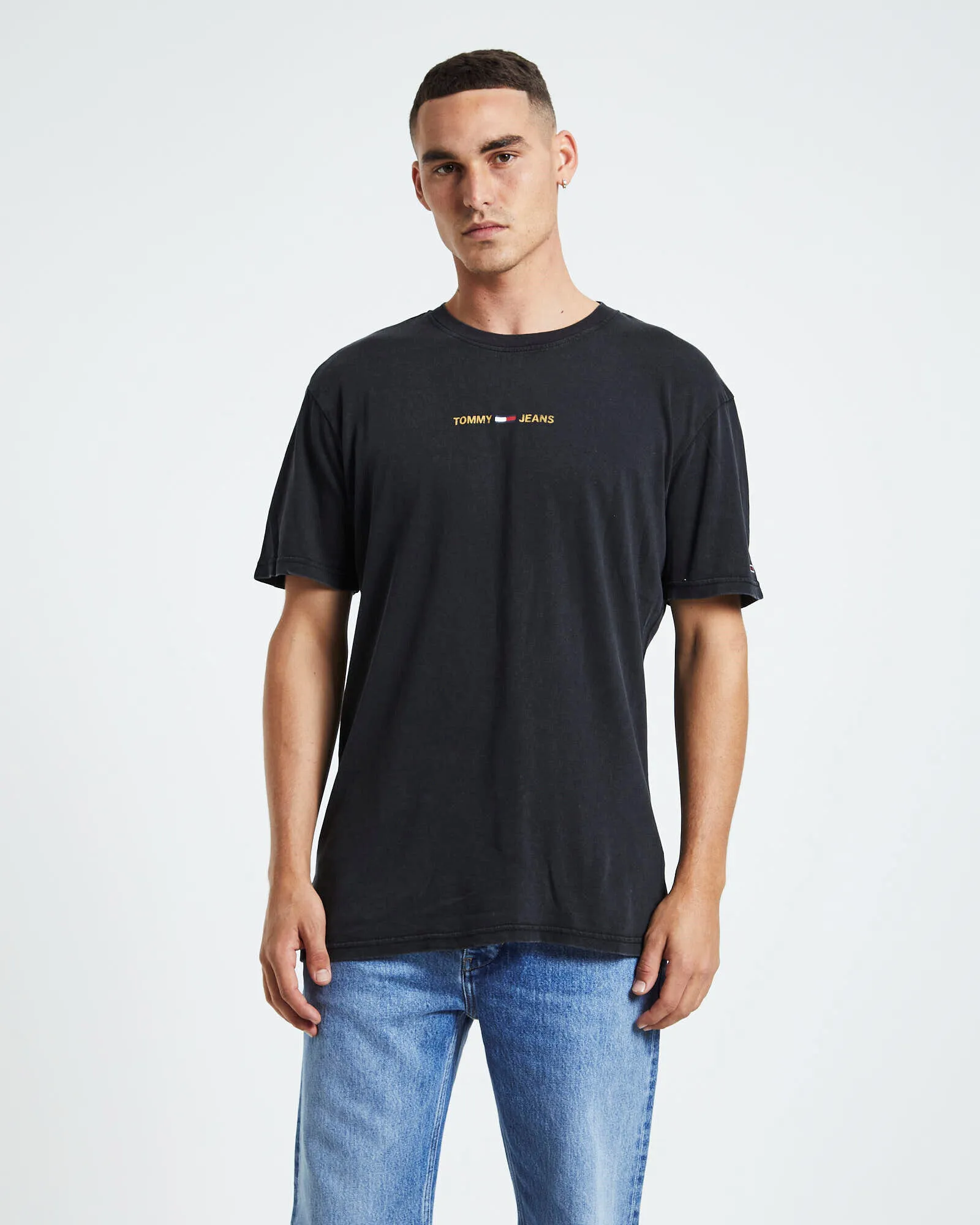 Tommy Jeans TJM Metallic Linear Logo T-Shirt Black