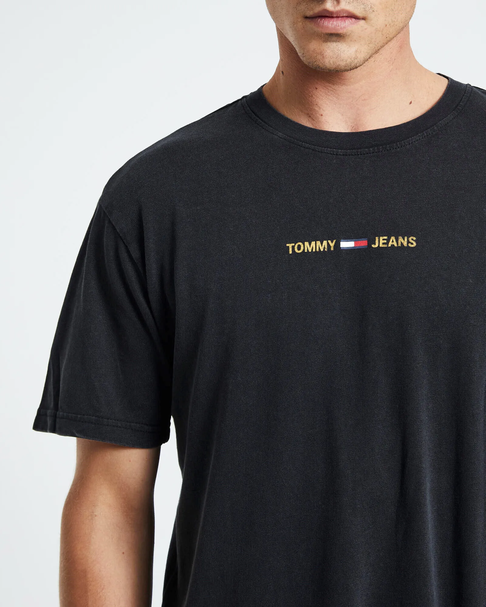 Tommy Jeans TJM Metallic Linear Logo T-Shirt Black