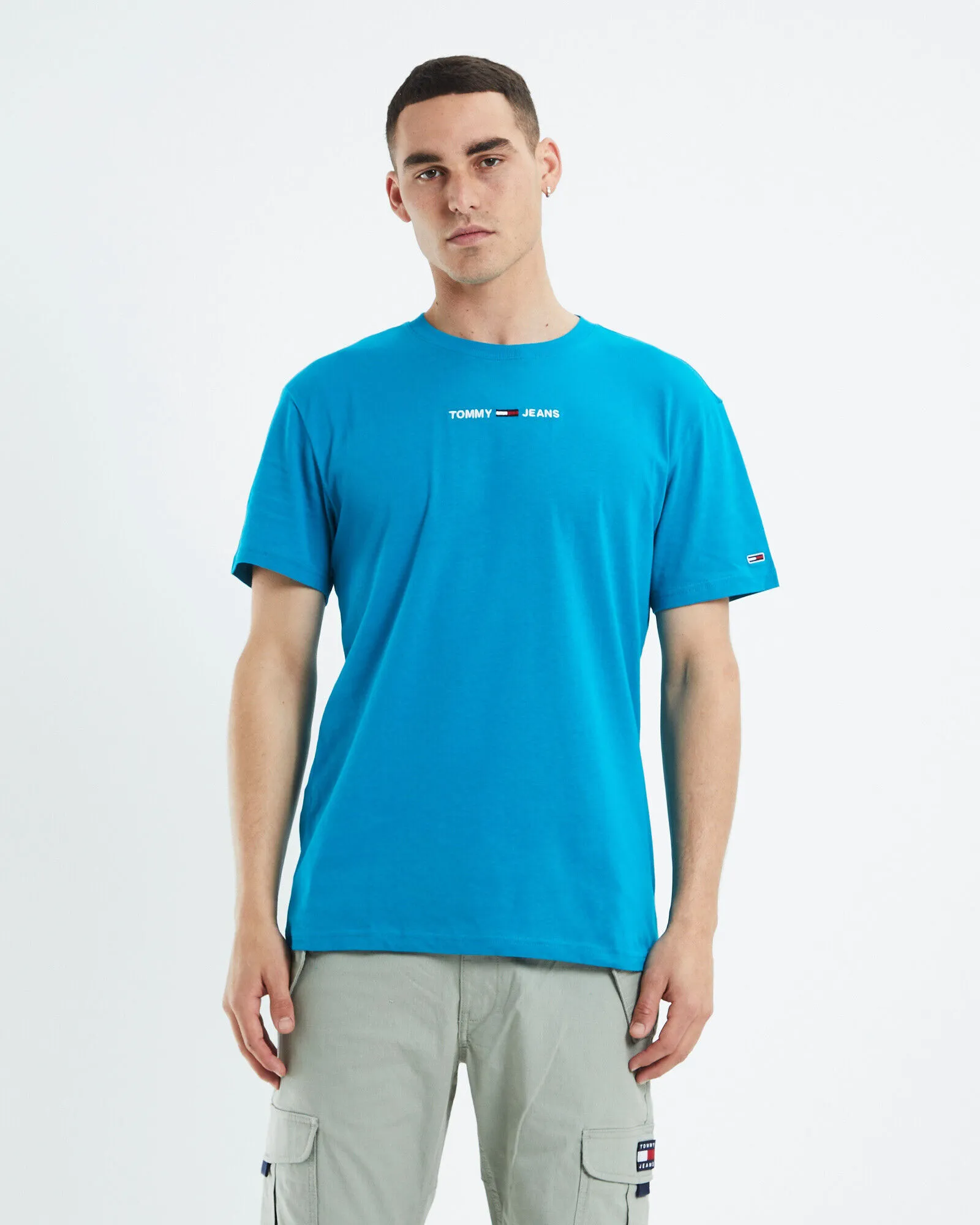 Tommy Jeans TJM Small Text T-Shirt New Teal