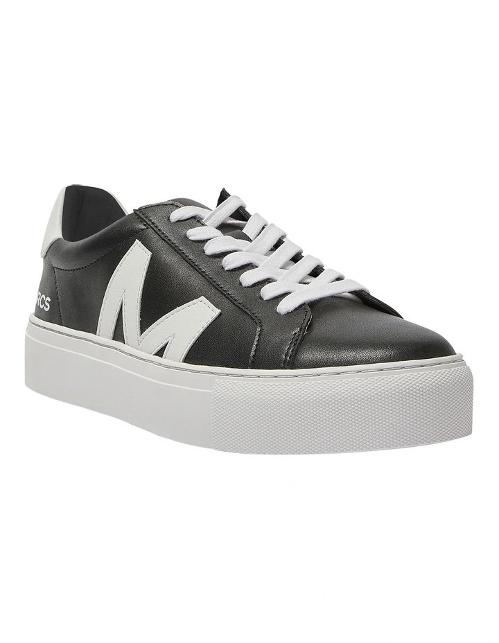 Trio Leather Sneakers in Black/White