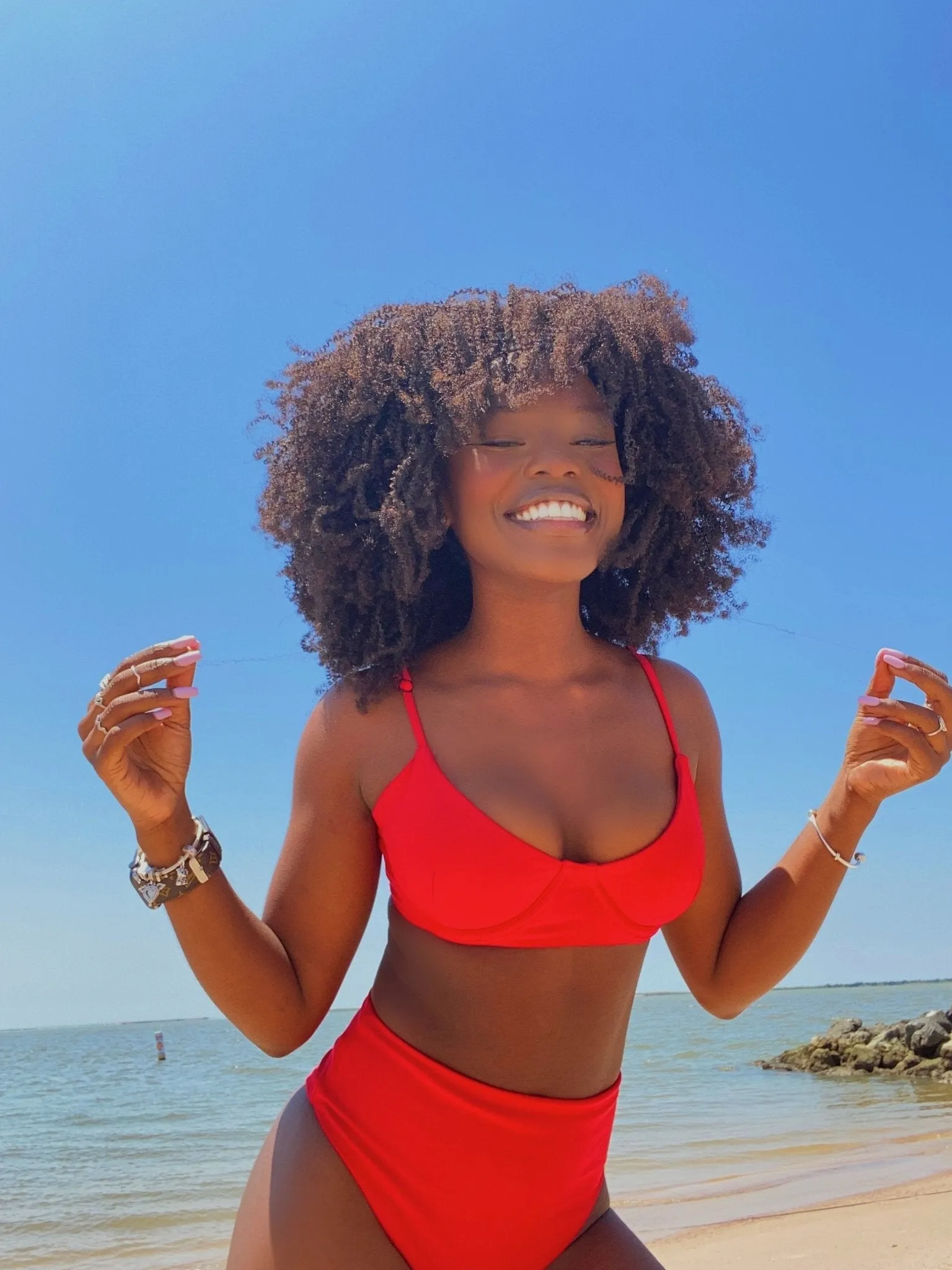 TROPEZ BIKINI TOP IN CORAL RED