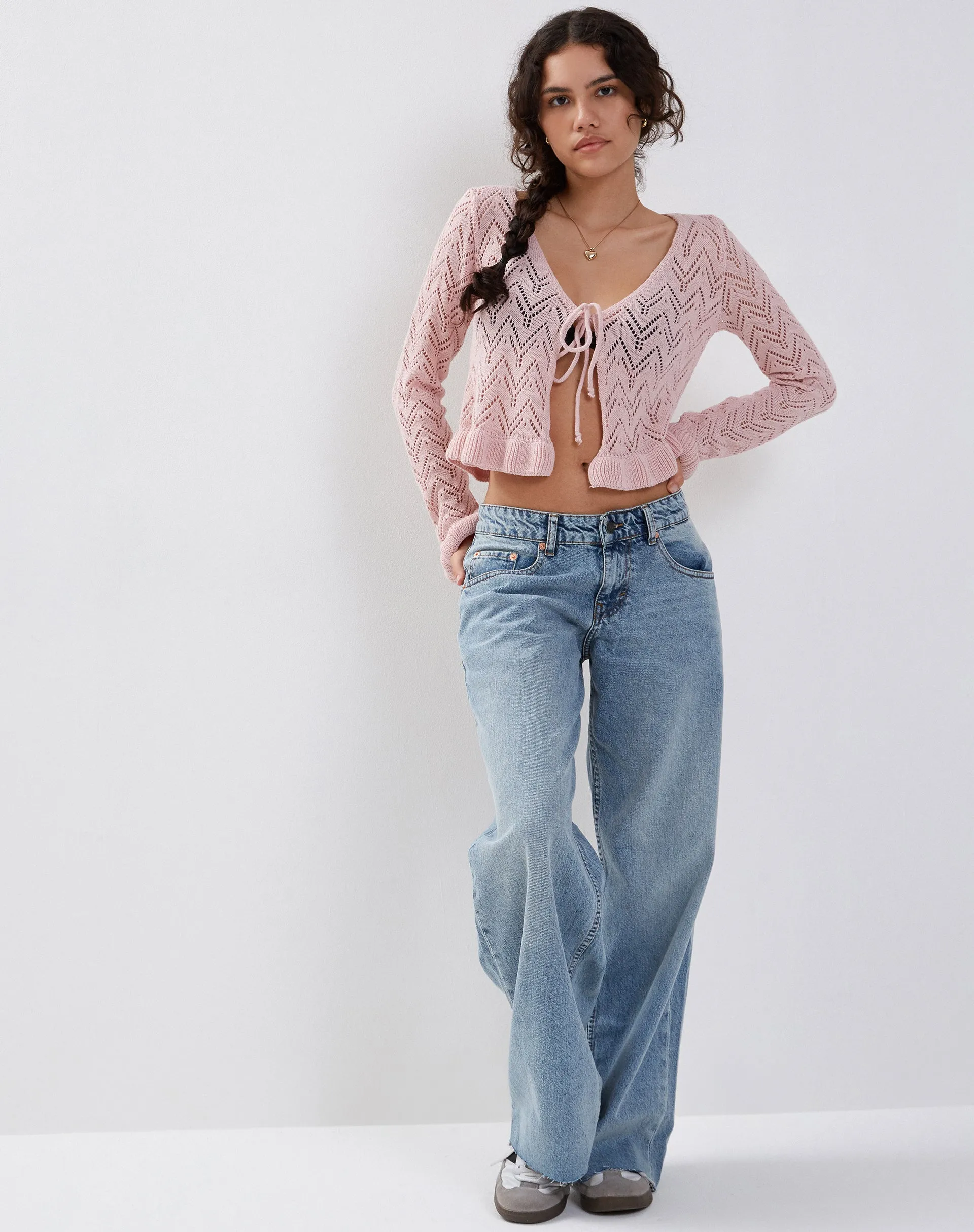 Vella Cardigan in Knitted Pink