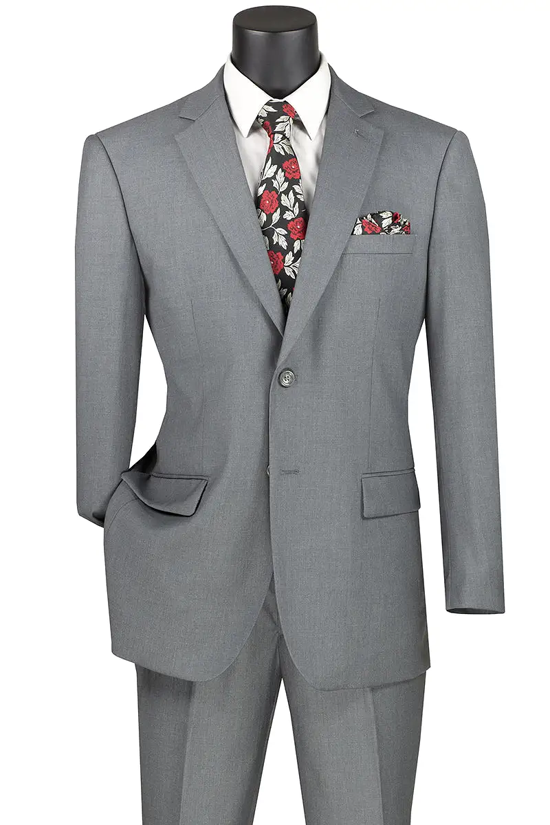 Vinci Executive 2 Piece Suit with 2″ Adjustable Waist Band (Medium Gray) F-2C900