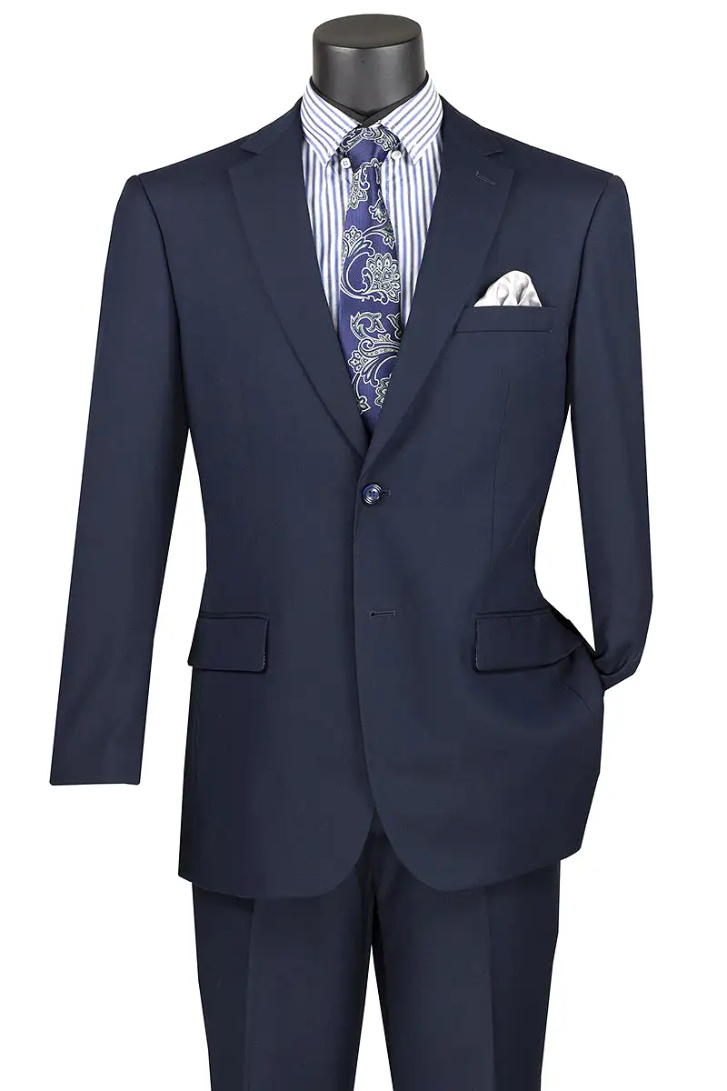 Vinci Executive 2 Piece Suit with 2″ Adjustable Waist Band (Navy) F-2C900