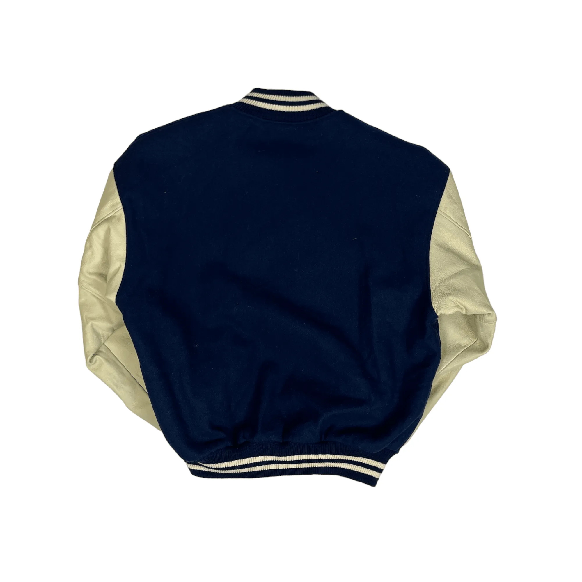 Vintage 90s Navy Blue + Cream eBay Varsity Jacket - Large