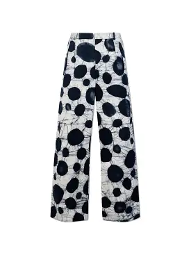 Watercolor Spotted Wide-Leg Pants