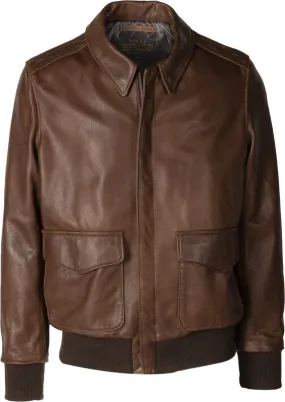 Waxed Natural Pebbled Cowhide A-2 Leather Flight Jacket 574